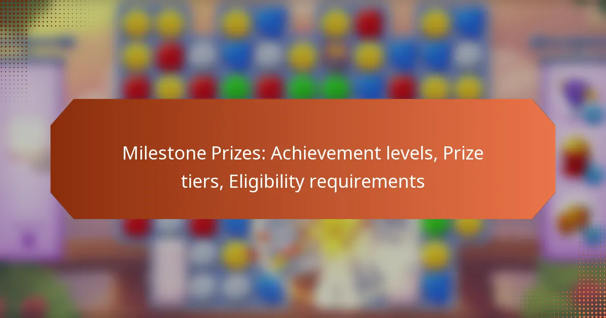 Milestone Prizes: Achievement levels, Prize tiers, Eligibility requirements