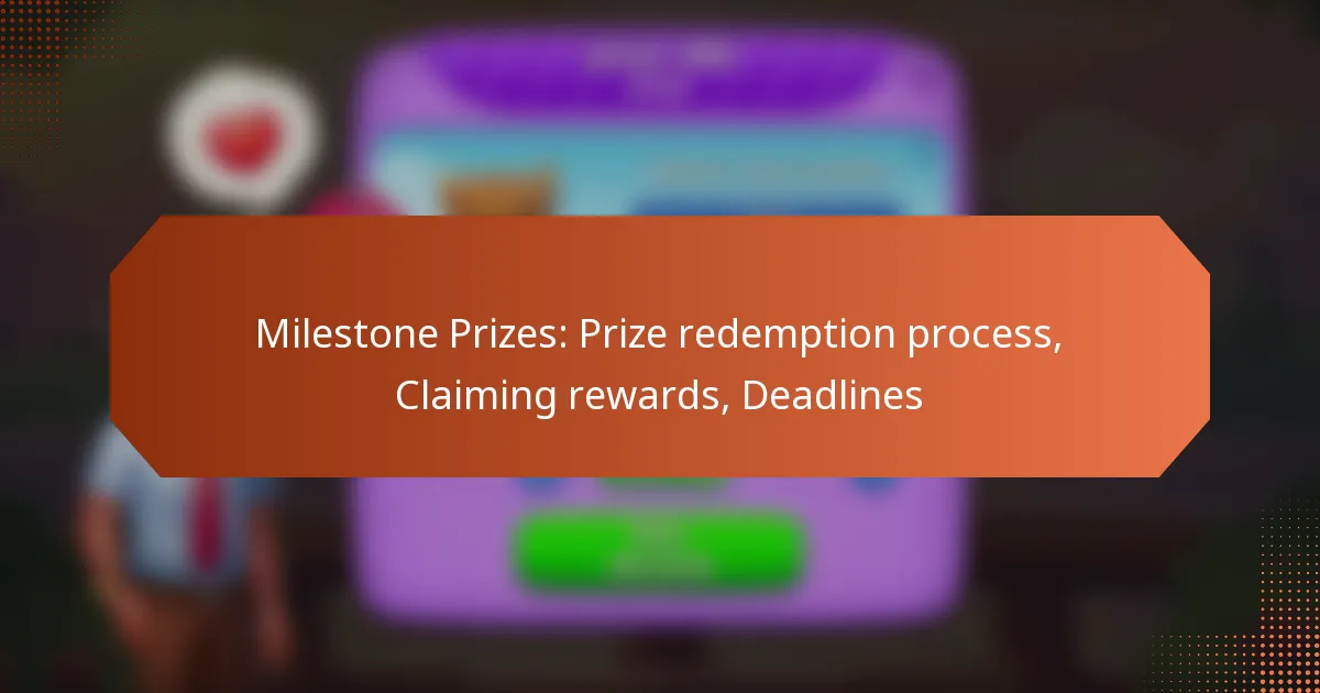 Milestone Prizes: Prize redemption process, Claiming rewards, Deadlines