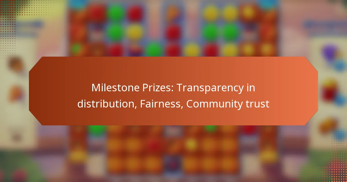 Milestone Prizes: Transparency in distribution, Fairness, Community trust