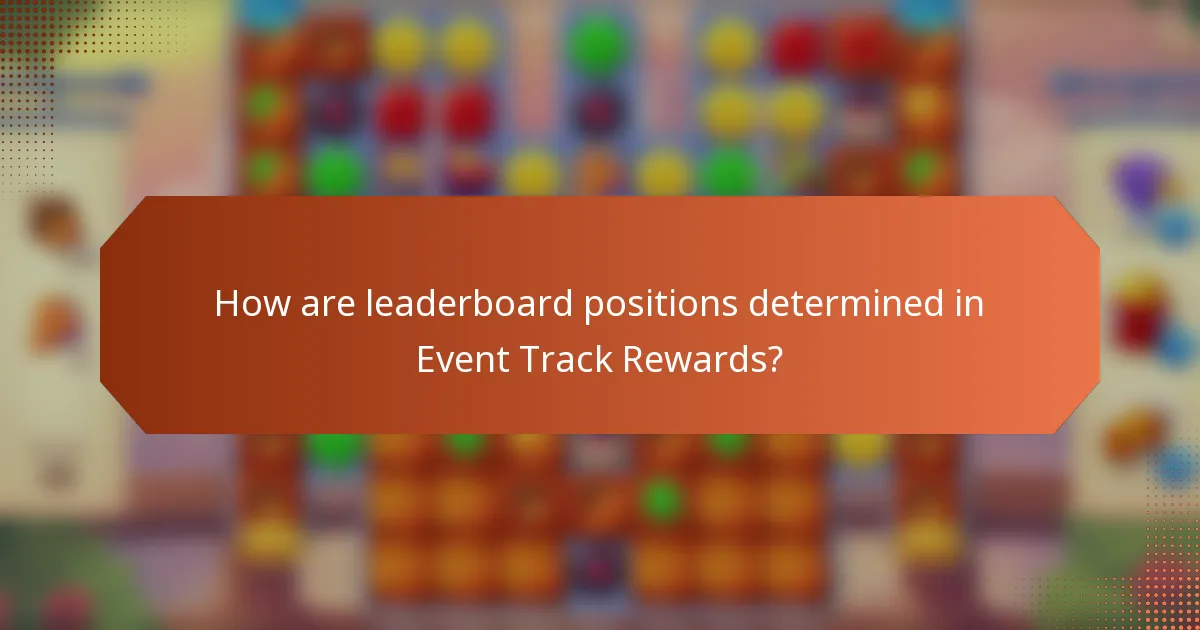 How are leaderboard positions determined in Event Track Rewards?