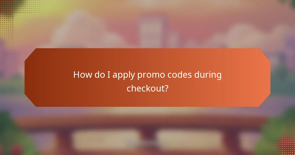 How do I apply promo codes during checkout?