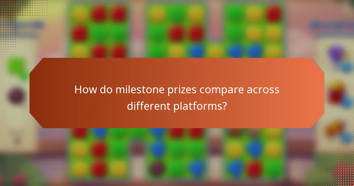 How do milestone prizes compare across different platforms?