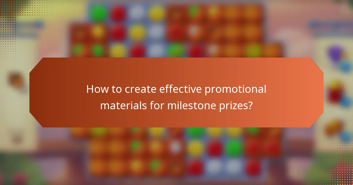 How to create effective promotional materials for milestone prizes?