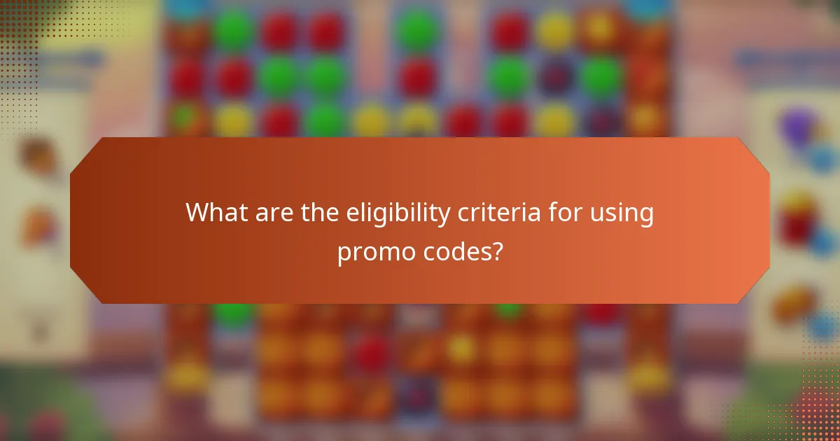 What are the eligibility criteria for using promo codes?