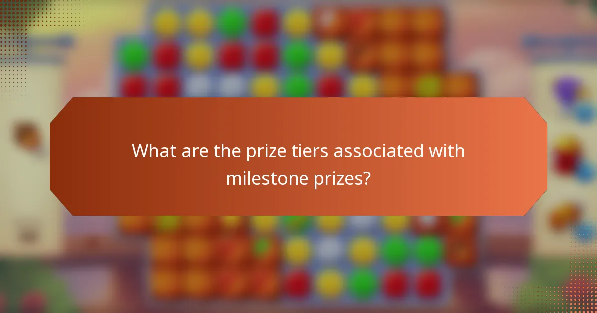 What are the prize tiers associated with milestone prizes?