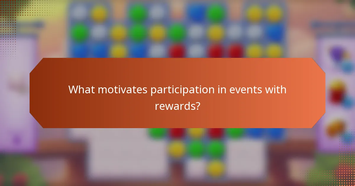 What motivates participation in events with rewards?