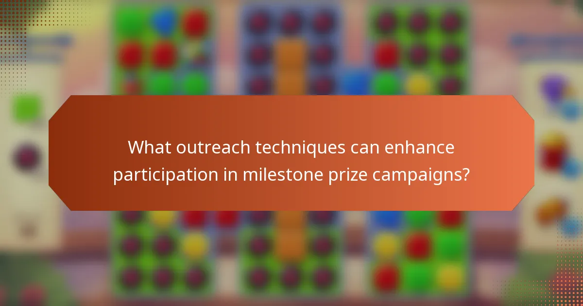 What outreach techniques can enhance participation in milestone prize campaigns?