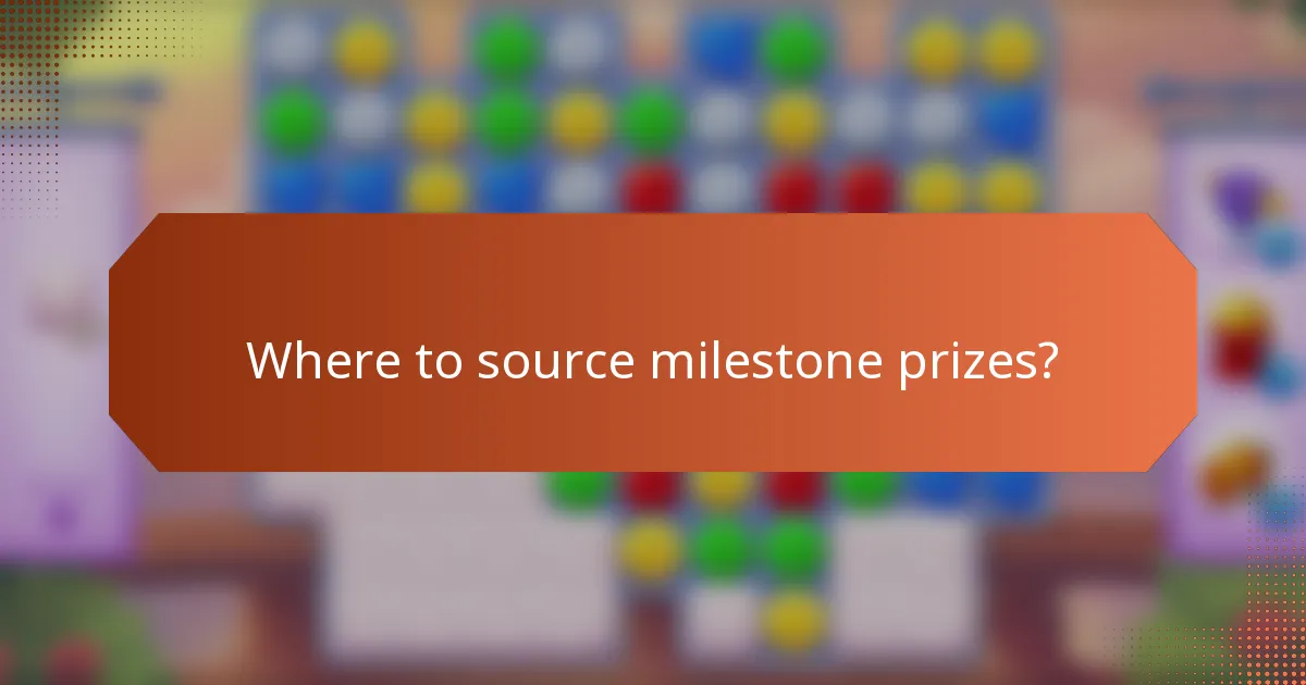 Where to source milestone prizes?